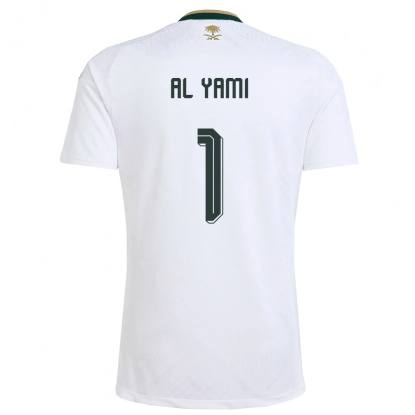 Danxen Men Saudi Arabia Mohammed Al Yami #1 White Green Gold Away Jersey 26-28 T-Shirt