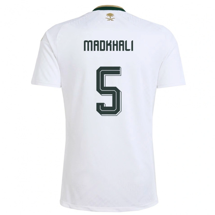 Danxen Men Saudi Arabia Mohammed Madkhali #5 White Green Gold Away Jersey 26-28 T-Shirt