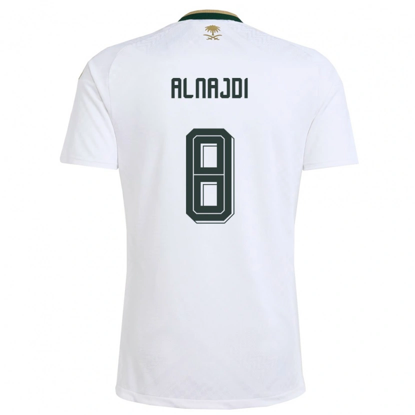 Danxen Men Saudi Arabia Salem Alnajdi #8 White Green Gold Away Jersey 26-28 T-Shirt
