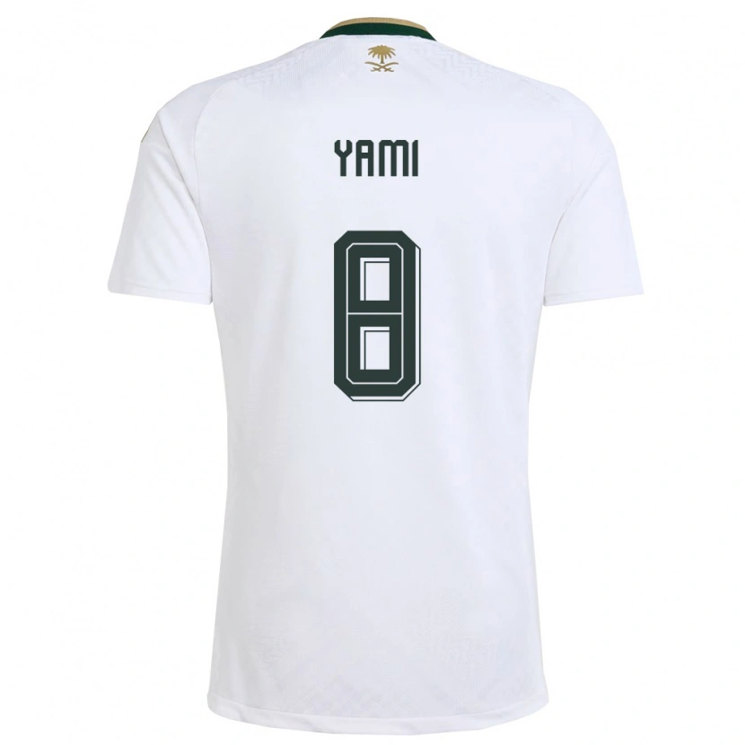 Danxen Men Saudi Arabia Riyadh Yami #8 White Green Gold Away Jersey 26-28 T-Shirt