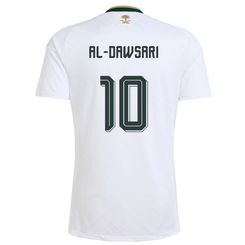 Danxen Men Saudi Arabia Salem Al-Dawsari #10 White Green Gold Away Jersey 26-28 T-Shirt