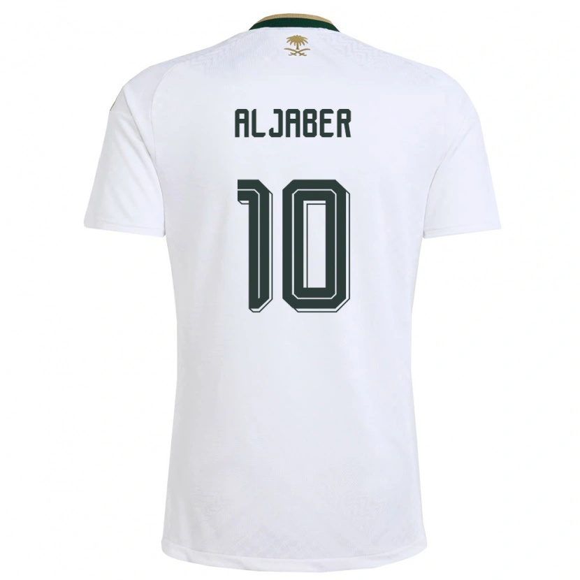 Danxen Men Saudi Arabia Yassen Aljaber #10 White Green Gold Away Jersey 26-28 T-Shirt