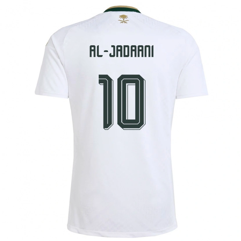 Danxen Men Saudi Arabia Nawaf Al-Jadaani #10 White Green Gold Away Jersey 26-28 T-Shirt