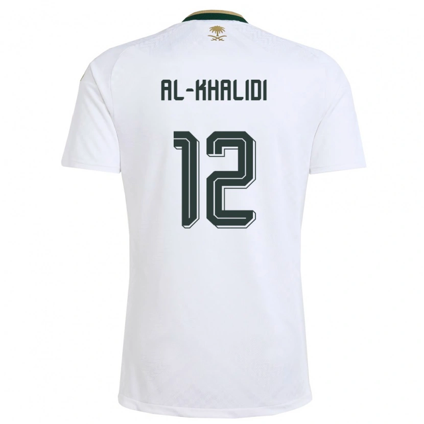 Danxen Men Saudi Arabia Tamim Al-Khalidi #12 White Green Gold Away Jersey 26-28 T-Shirt