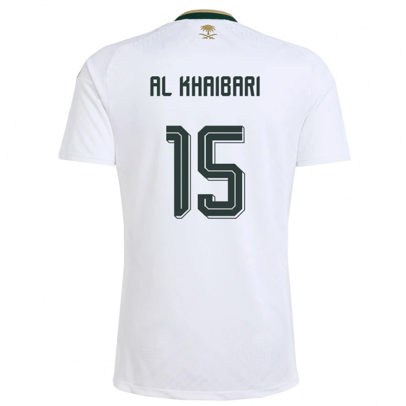 Danxen Men Saudi Arabia Abdullah Al-Khaibari #15 White Green Gold Away Jersey 26-28 T-Shirt