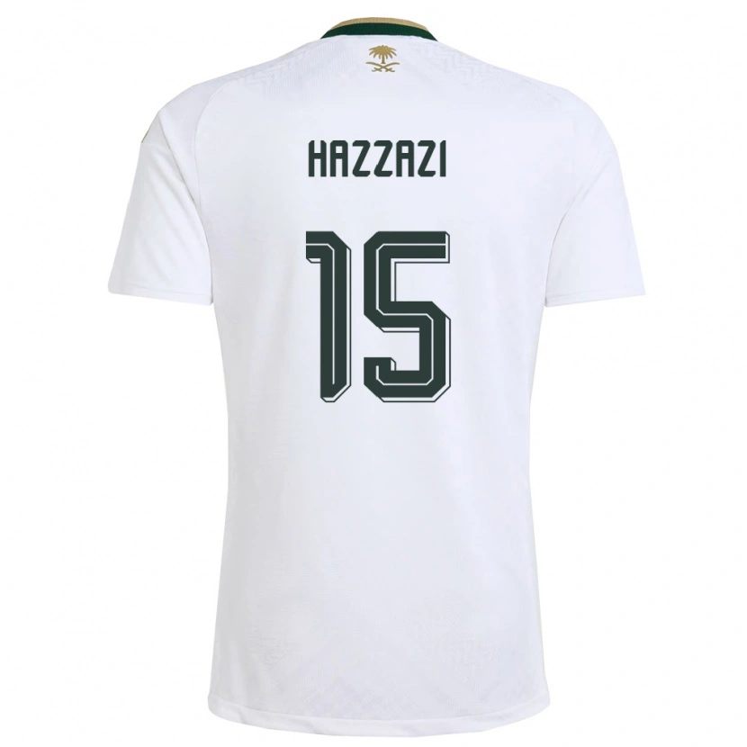 Danxen Men Saudi Arabia Mohammed Hazzazi #15 White Green Gold Away Jersey 26-28 T-Shirt