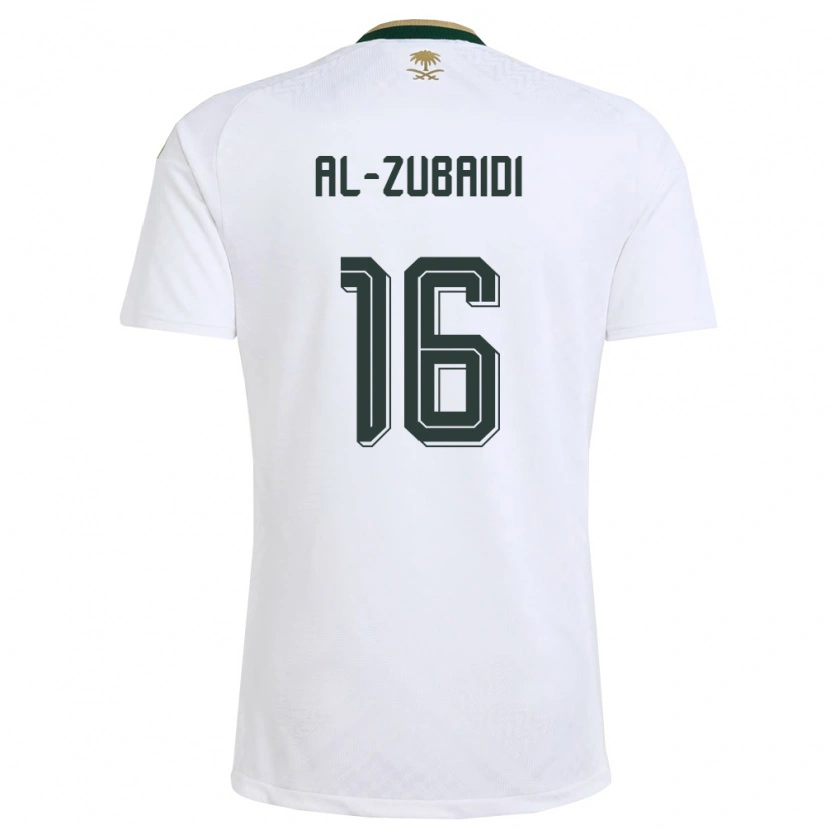 Danxen Men Saudi Arabia Yaseen Al-Zubaidi #16 White Green Gold Away Jersey 26-28 T-Shirt