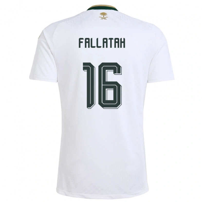 Danxen Men Saudi Arabia Ayman Fallatah #16 White Green Gold Away Jersey 26-28 T-Shirt