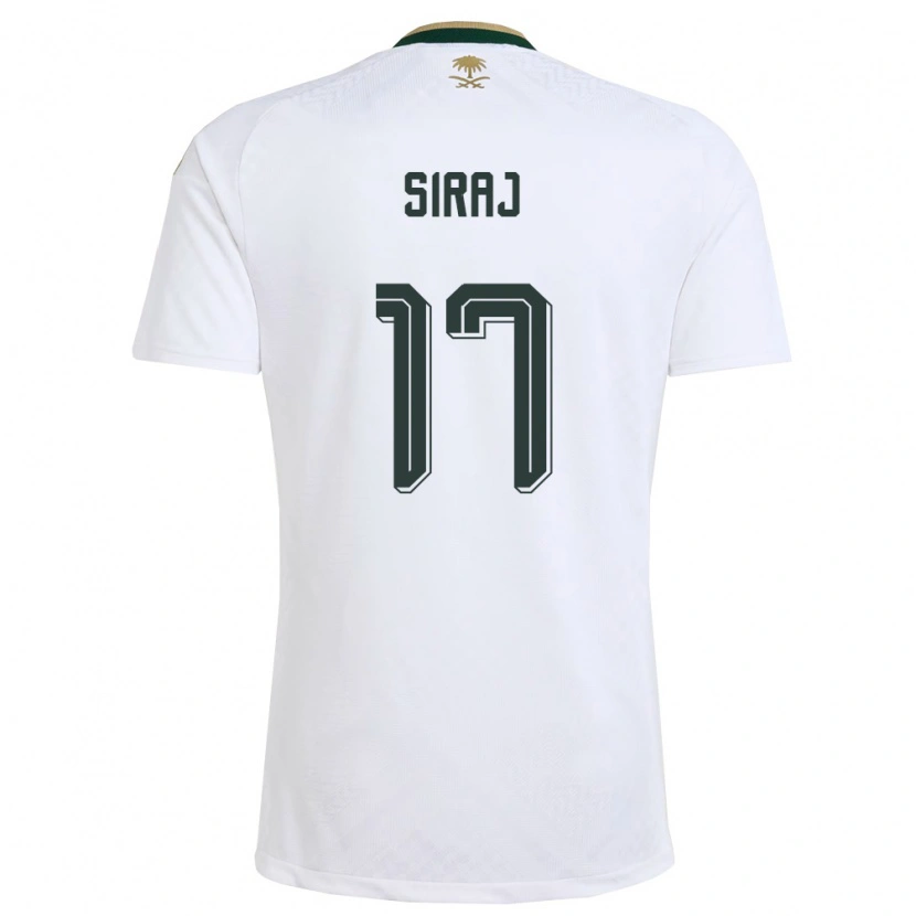 Danxen Men Saudi Arabia Tameem Siraj #17 White Green Gold Away Jersey 26-28 T-Shirt