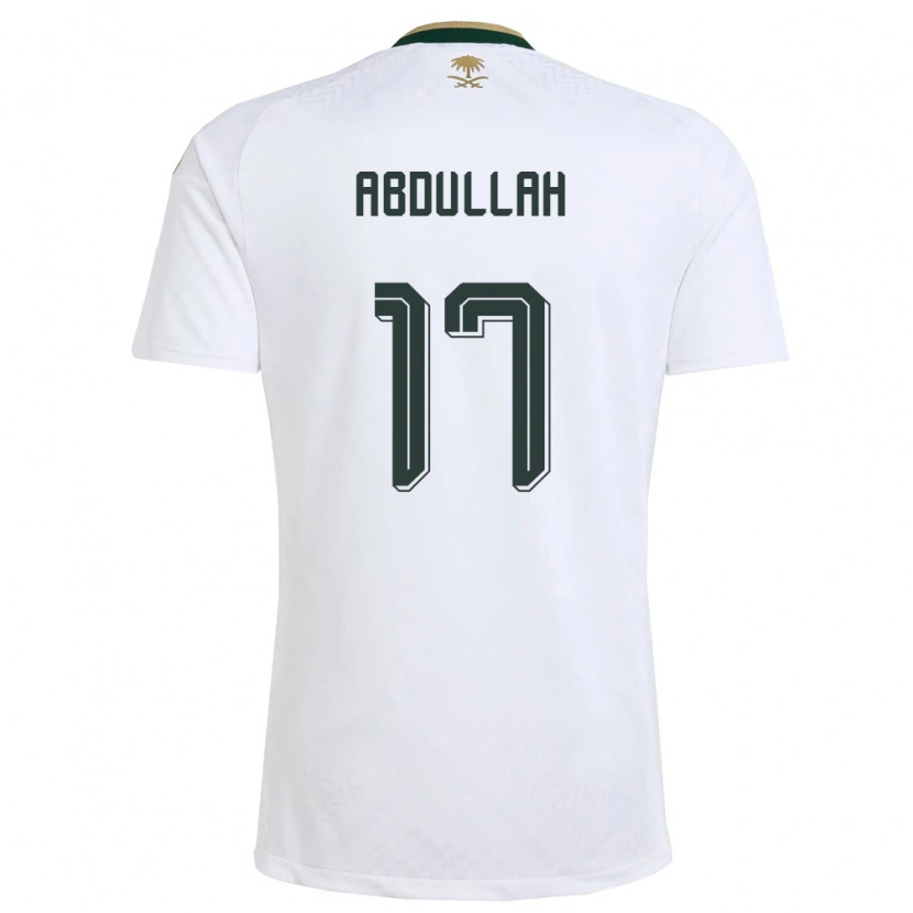 Danxen Men Saudi Arabia Salem Abdullah #17 White Green Gold Away Jersey 26-28 T-Shirt