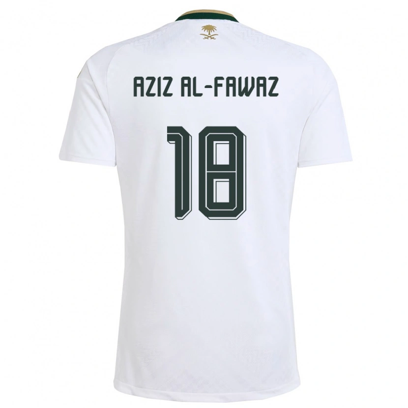 Danxen Men Saudi Arabia Abdul Aziz Al-Fawaz #18 White Green Gold Away Jersey 26-28 T-Shirt
