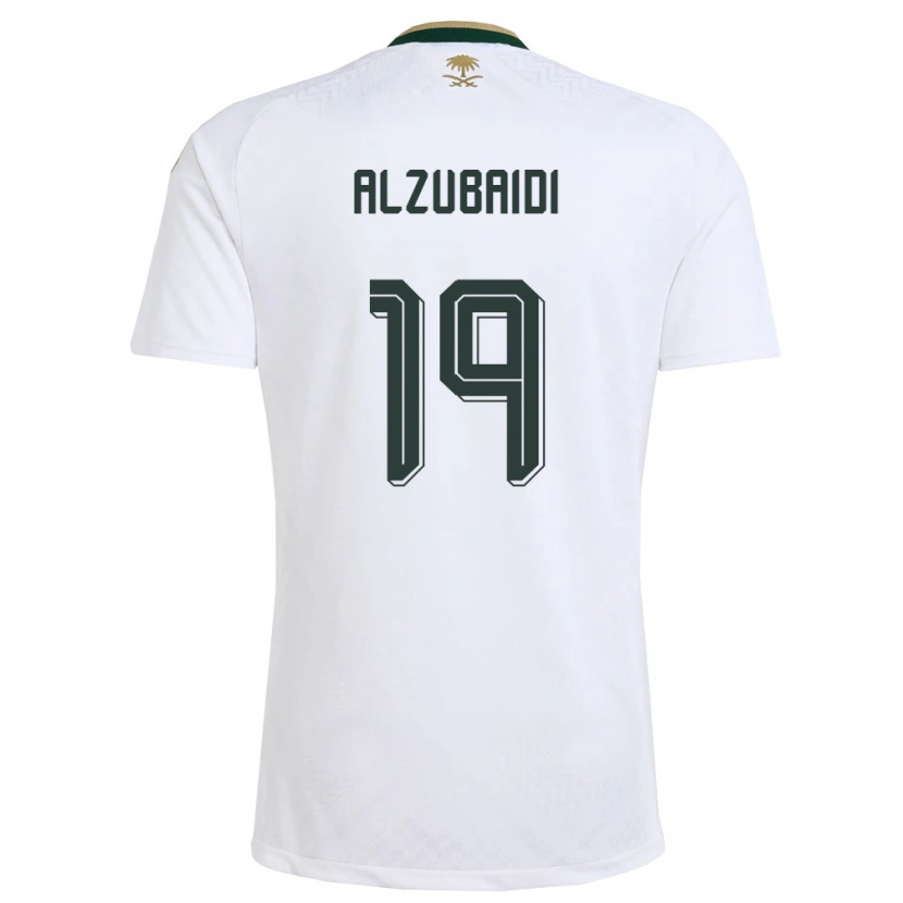 Danxen Men Saudi Arabia Yaseen Alzubaidi #19 White Green Gold Away Jersey 26-28 T-Shirt