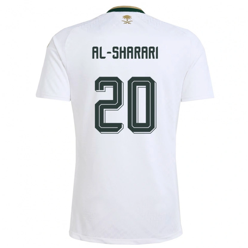 Danxen Men Saudi Arabia Essa Al-Sharari #20 White Green Gold Away Jersey 26-28 T-Shirt