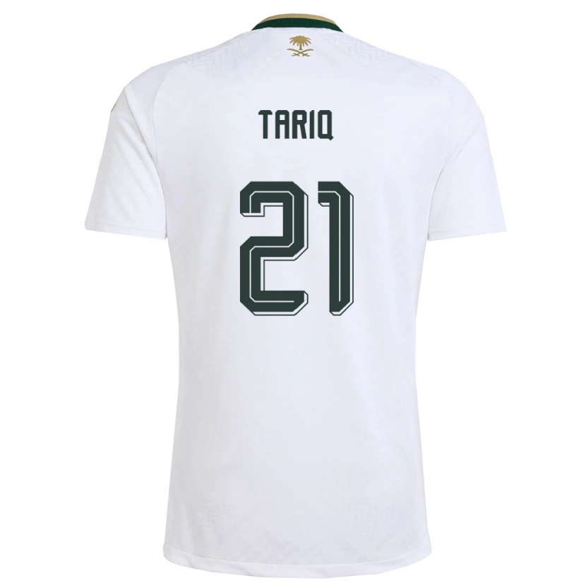 Danxen Men Saudi Arabia Juri Tariq #21 White Green Gold Away Jersey 26-28 T-Shirt