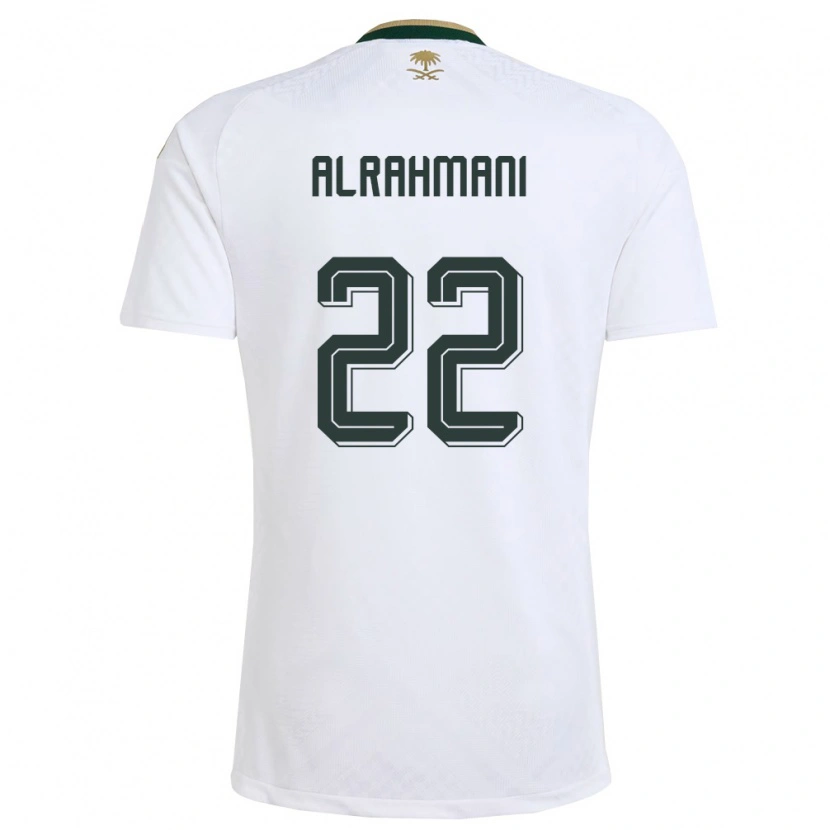 Danxen Men Saudi Arabia Saleh Alrahmani #22 White Green Gold Away Jersey 26-28 T-Shirt