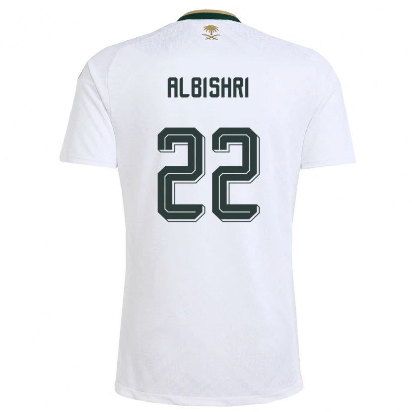 Danxen Men Saudi Arabia Nawaf Albishri #22 White Green Gold Away Jersey 26-28 T-Shirt