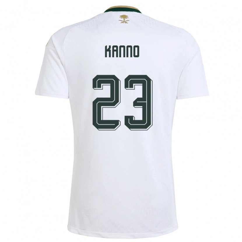Danxen Men Saudi Arabia Mohamed Kanno #23 White Green Gold Away Jersey 26-28 T-Shirt