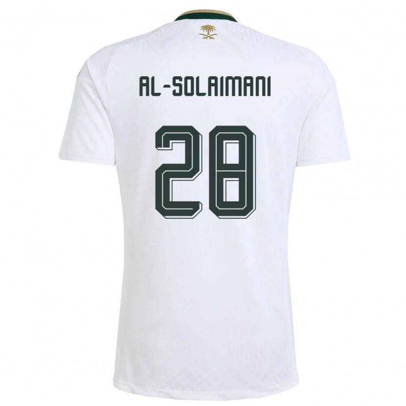 Danxen Men Saudi Arabia Solaiman Al-Solaimani #28 White Green Gold Away Jersey 26-28 T-Shirt