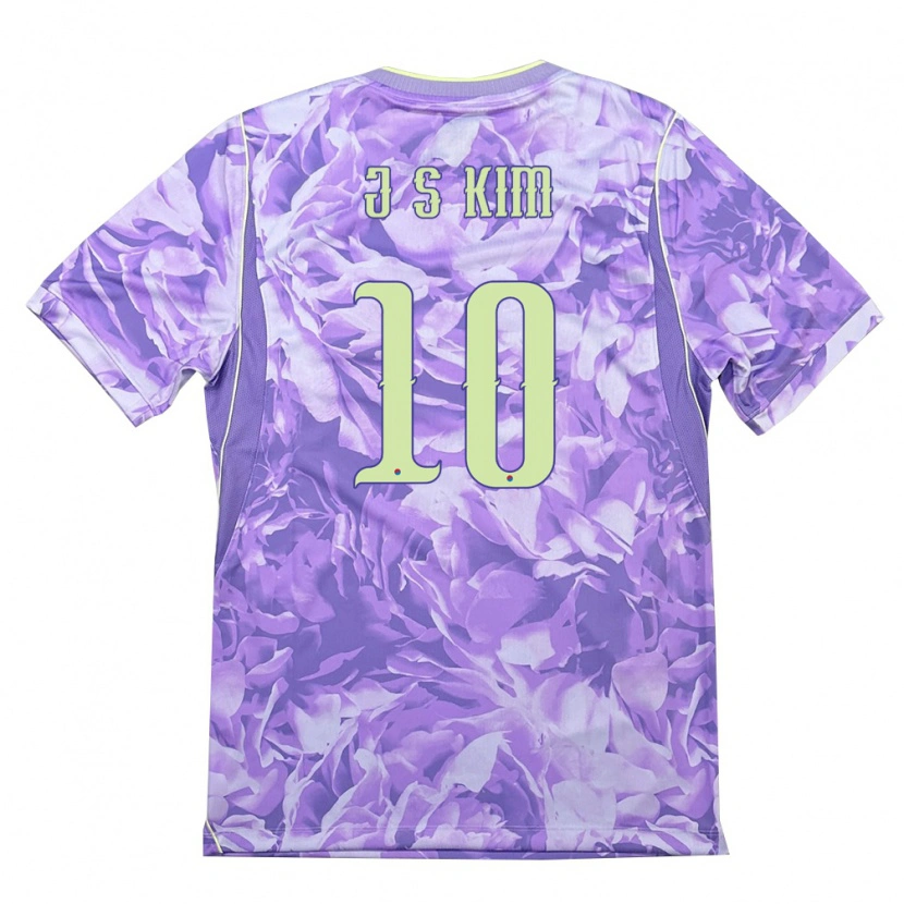 Danxen Men South Korea Ji-Sung Kim #10 Purple Green Away Jersey 26-28 T-Shirt