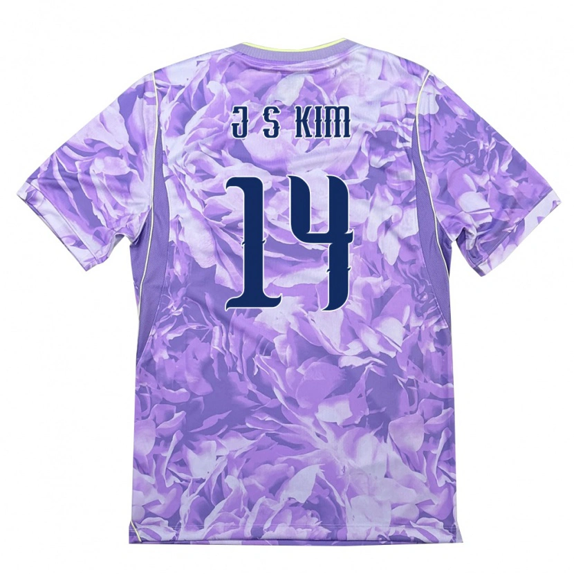 Danxen Men South Korea Ju-Sung Kim #14 Purple Green Away Jersey 26-28 T-Shirt
