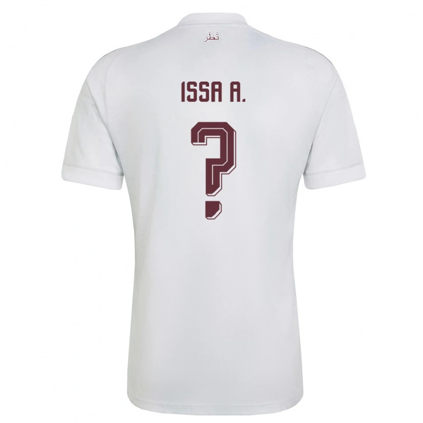 Danxen Men Qatar Issa Ahmad #0 White Burgundy Away Jersey 26-28 T-Shirt