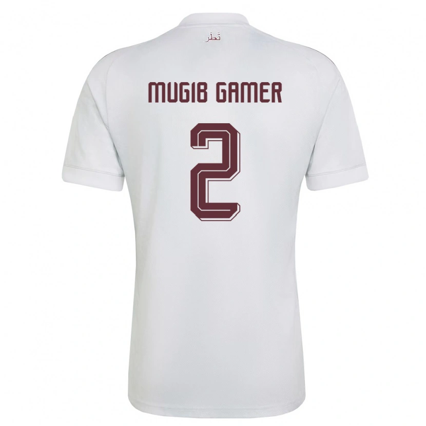 Danxen Men Qatar Abdalla Mugib Gamer #2 White Burgundy Away Jersey 26-28 T-Shirt