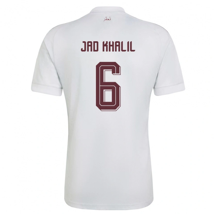 Danxen Men Qatar Hadi Jad Khalil #6 White Burgundy Away Jersey 26-28 T-Shirt