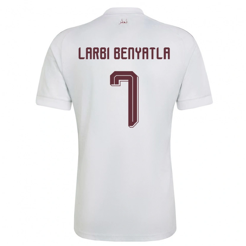Danxen Men Qatar Dhiaeddine Larbi Benyatla #7 White Burgundy Away Jersey 26-28 T-Shirt