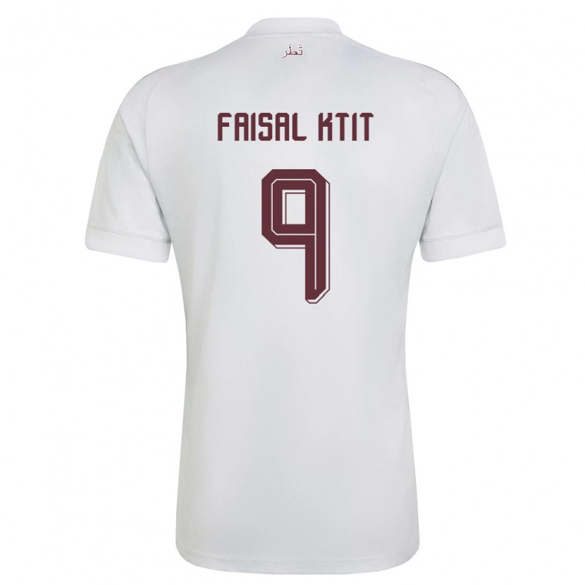 Danxen Men Qatar Zaid Faisal Ktit #9 White Burgundy Away Jersey 26-28 T-Shirt