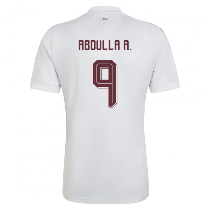 Danxen Men Qatar Mohsain Abdulla A. #9 White Burgundy Away Jersey 26-28 T-Shirt