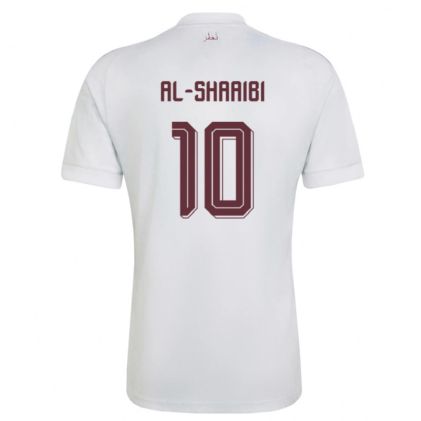 Danxen Men Qatar Khalid Al-Shaaibi #10 White Burgundy Away Jersey 26-28 T-Shirt
