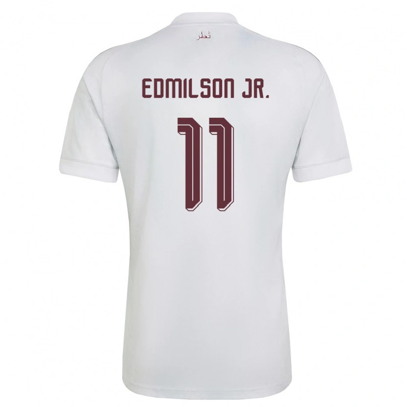 Danxen Men Qatar Edmílson Junior #11 White Burgundy Away Jersey 26-28 T-Shirt