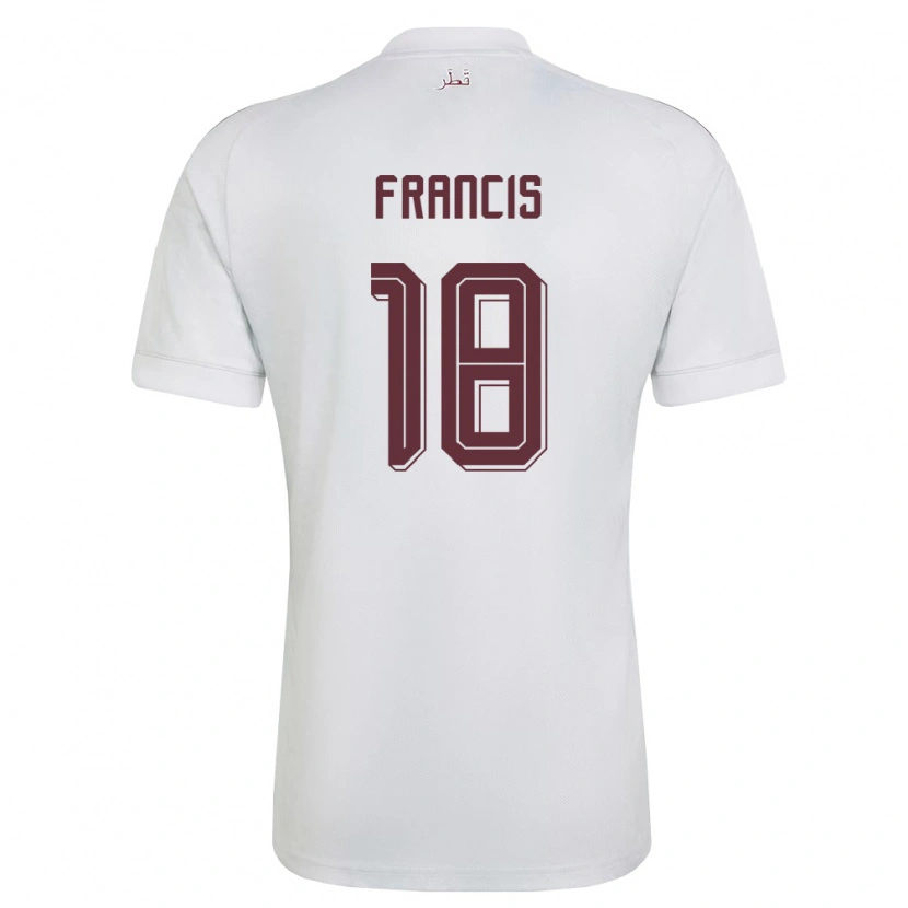 Danxen Men Qatar Emmanuel Francis #18 White Burgundy Away Jersey 26-28 T-Shirt