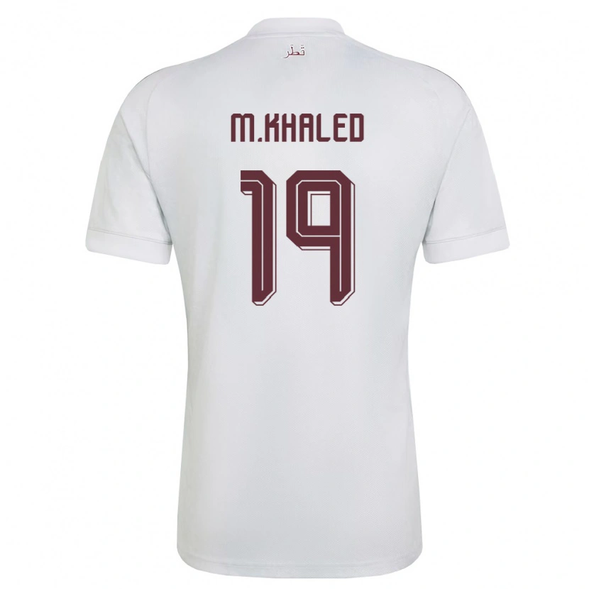 Danxen Men Qatar Mohamed Khaled Gouda #19 White Burgundy Away Jersey 26-28 T-Shirt