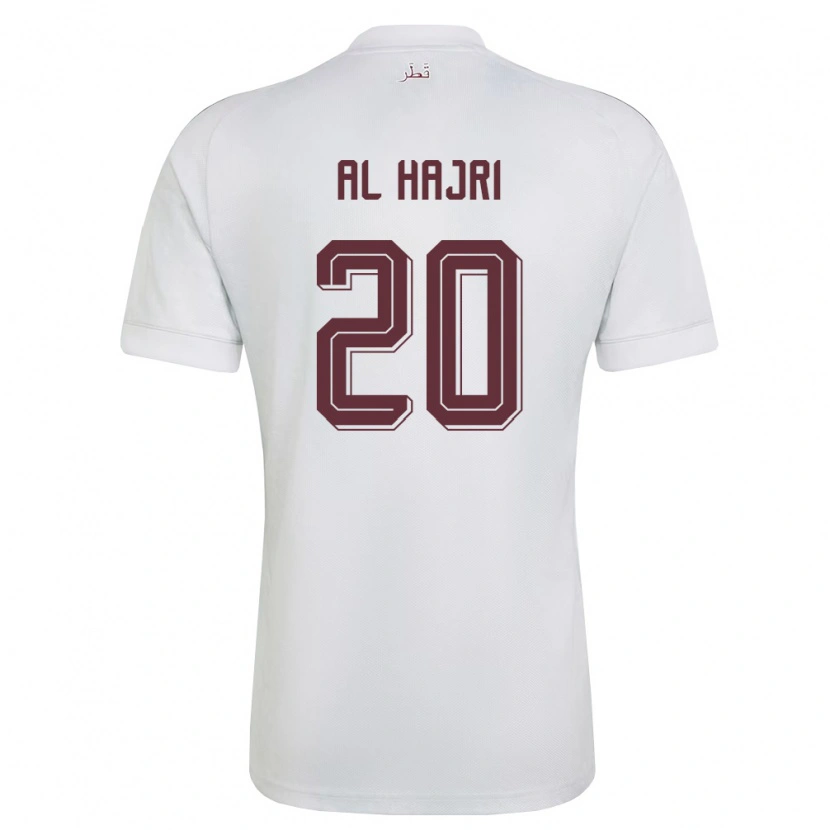 Danxen Men Qatar Salem Al Hajri #20 White Burgundy Away Jersey 26-28 T-Shirt