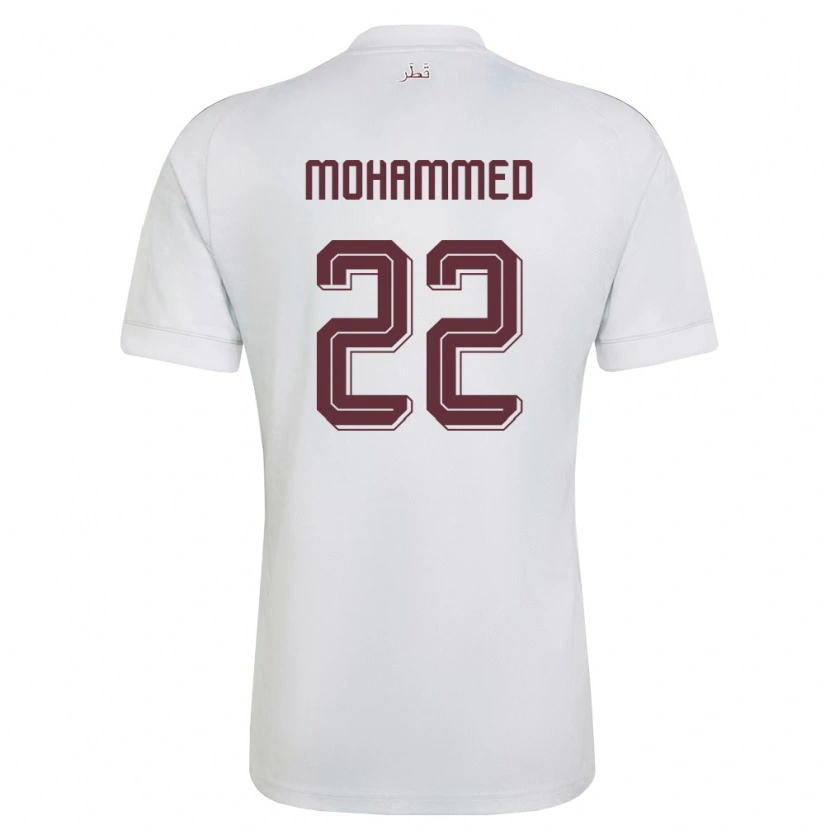 Danxen Men Qatar Ali Mohammed #22 White Burgundy Away Jersey 26-28 T-Shirt