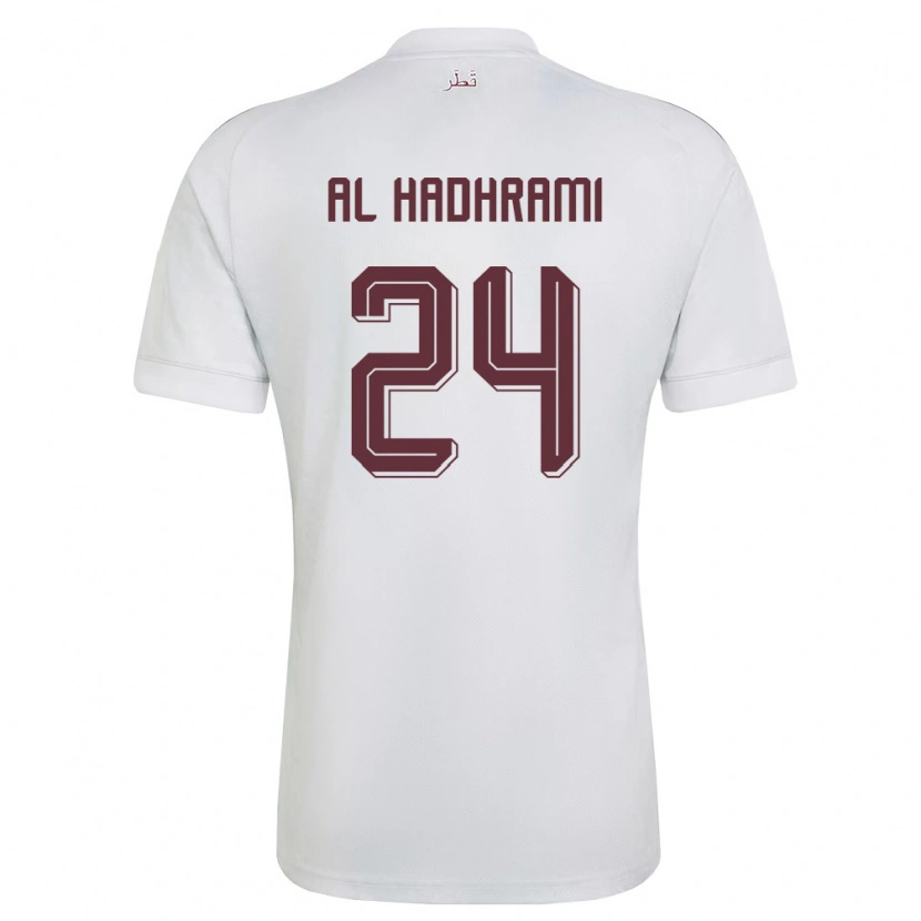 Danxen Men Qatar Naif Abdulraheem Al Hadhrami #24 White Burgundy Away Jersey 26-28 T-Shirt