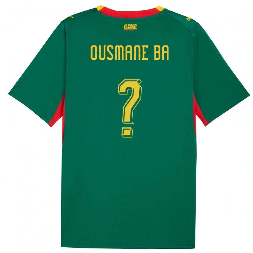 Danxen Men Senegal Ousmane Ba #0 Green Yellow Red Away Jersey 26-28 T-Shirt