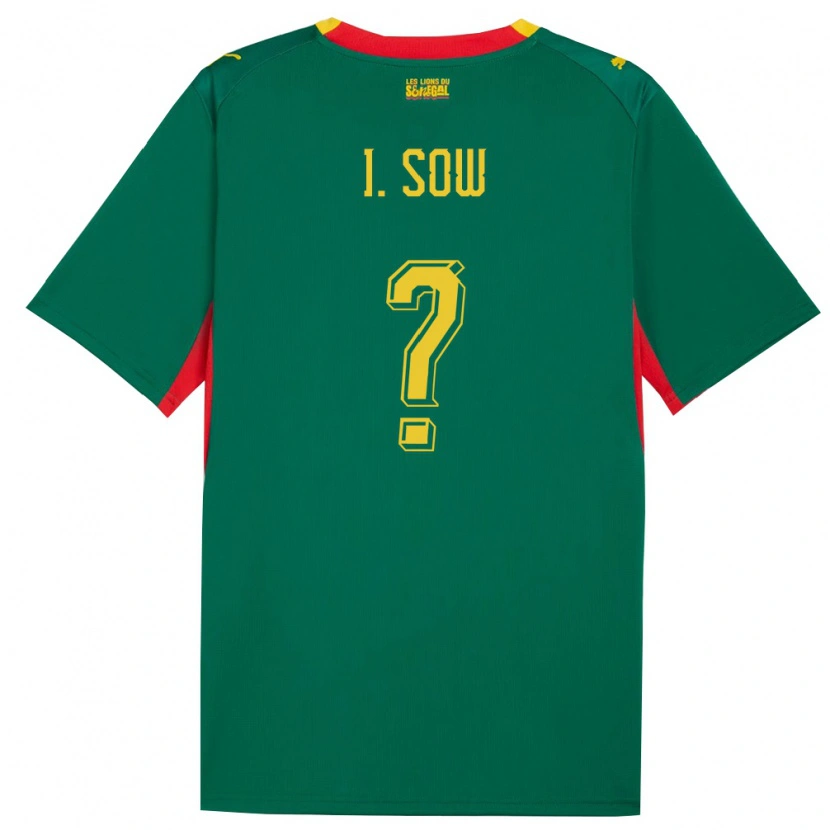 Danxen Men Senegal Ibrahima Sow #0 Green Yellow Red Away Jersey 26-28 T-Shirt