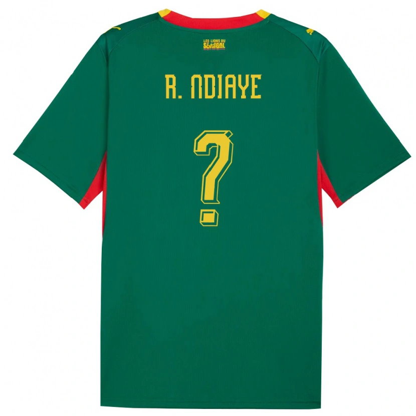 Danxen Men Senegal Rassoul Ndiaye #0 Green Yellow Red Away Jersey 26-28 T-Shirt