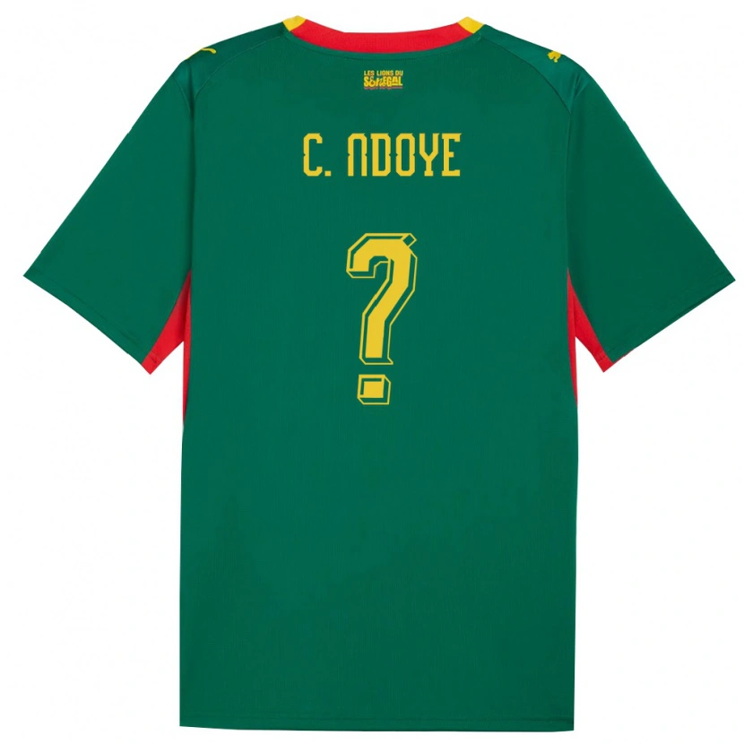 Danxen Men Senegal Cheikh Ndoye #0 Green Yellow Red Away Jersey 26-28 T-Shirt