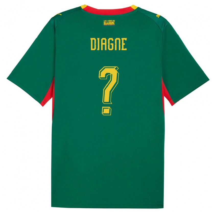 Danxen Men Senegal Meleye Diagne #0 Green Yellow Red Away Jersey 26-28 T-Shirt