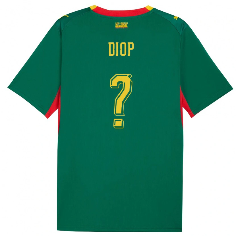 Danxen Men Senegal Maguette Diop #0 Green Yellow Red Away Jersey 26-28 T-Shirt