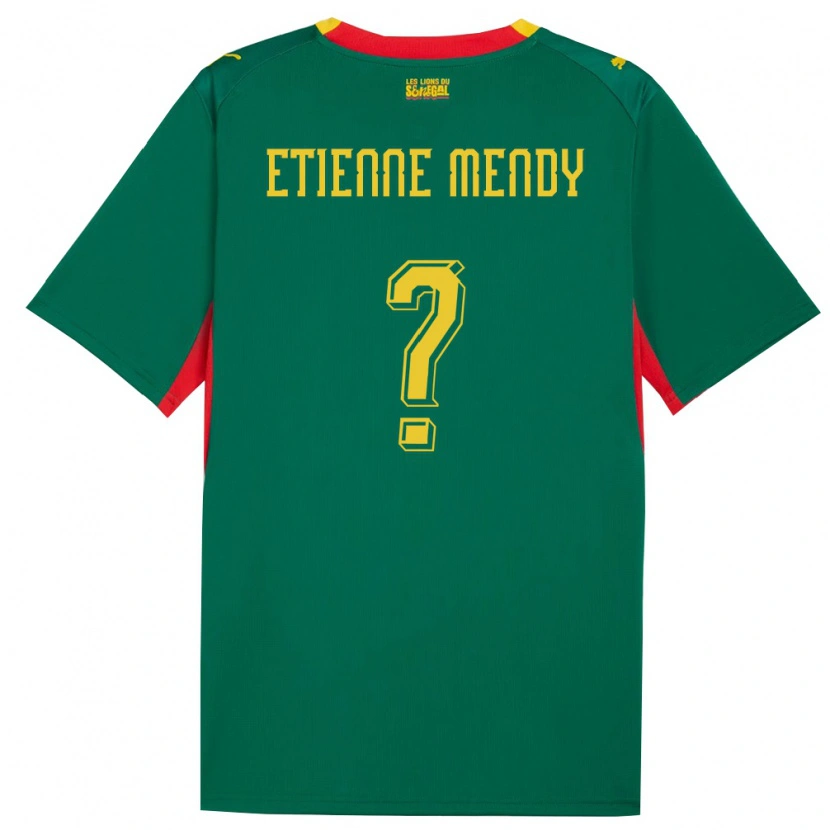 Danxen Men Senegal Etienne Mendy #0 Green Yellow Red Away Jersey 26-28 T-Shirt