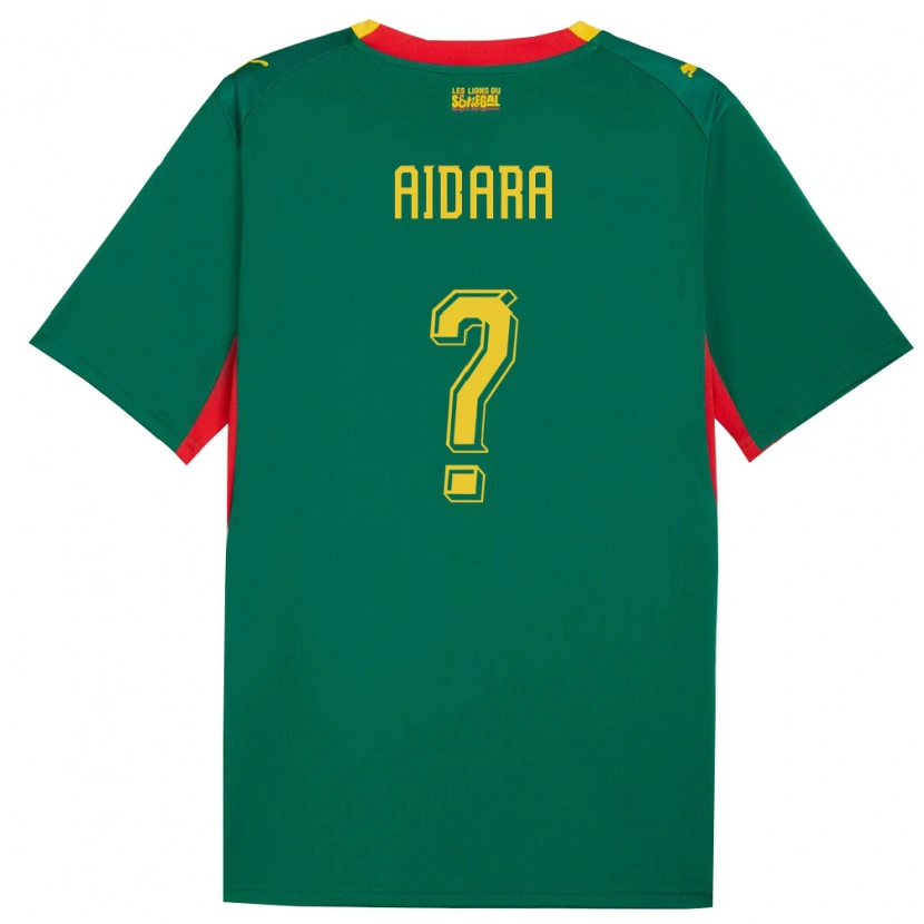 Danxen Men Senegal Ibrahima Aidara #0 Green Yellow Red Away Jersey 26-28 T-Shirt