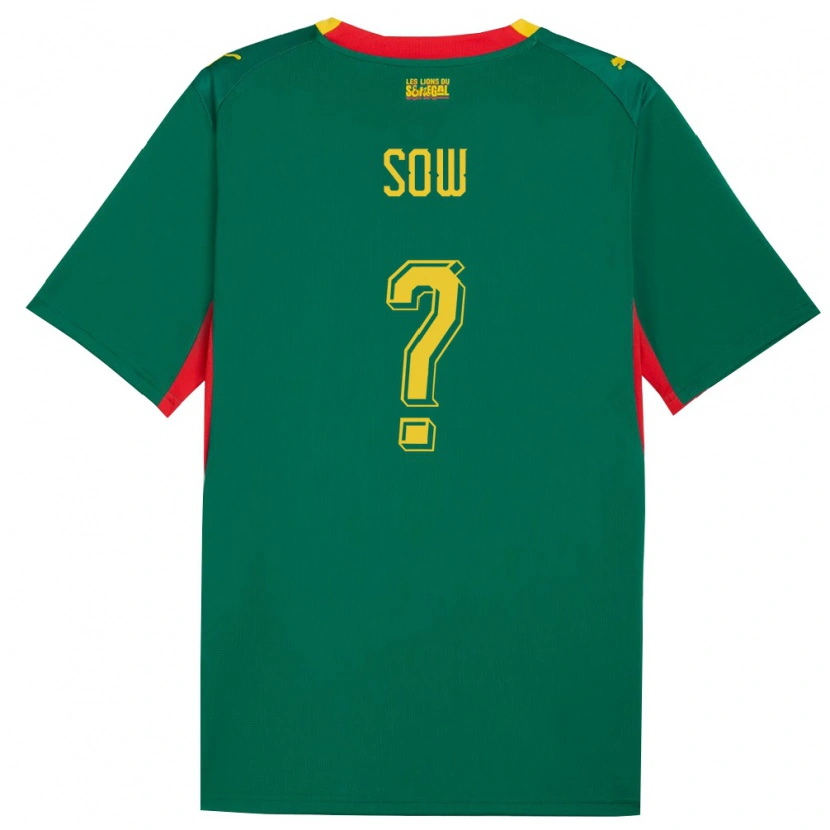 Danxen Men Senegal Ibrahima Sow #0 Green Yellow Red Away Jersey 26-28 T-Shirt