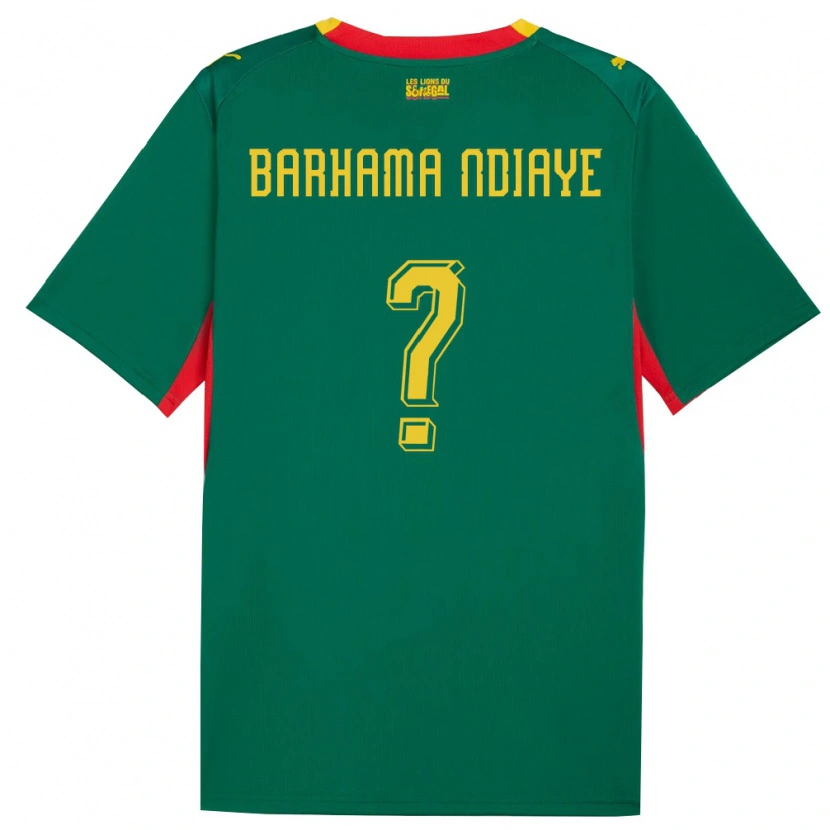 Danxen Men Senegal Sidy Barhama Ndiaye #0 Green Yellow Red Away Jersey 26-28 T-Shirt