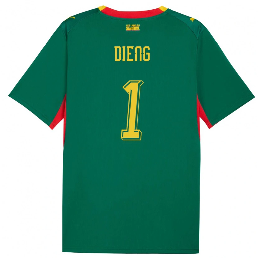 Danxen Men Senegal Timothy Dieng #1 Green Yellow Red Away Jersey 26-28 T-Shirt