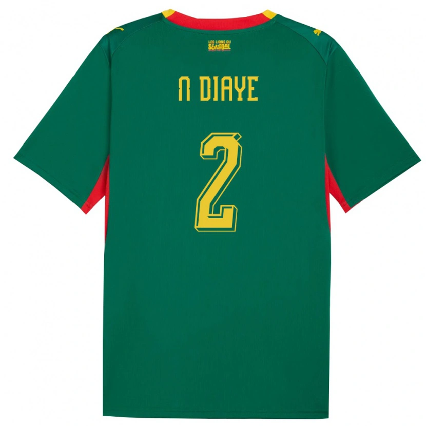Danxen Men Senegal Moussa N Diaye #2 Green Yellow Red Away Jersey 26-28 T-Shirt