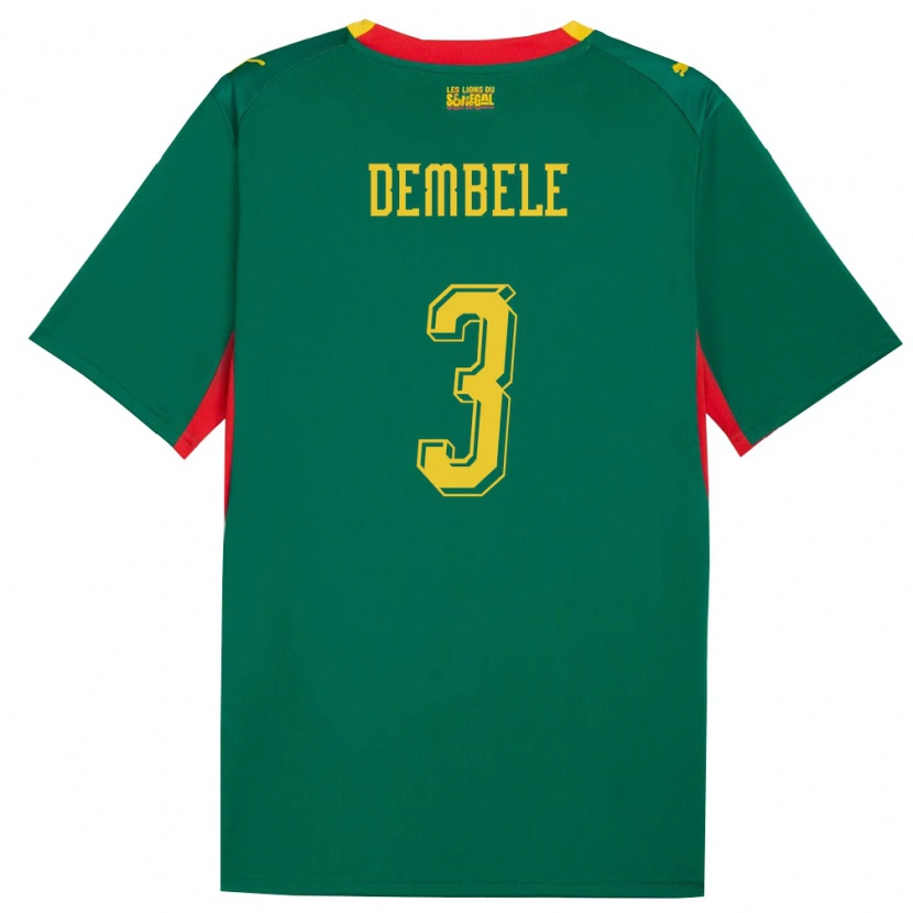 Danxen Men Senegal Anta Dembele #3 Green Yellow Red Away Jersey 26-28 T-Shirt